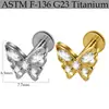 Piercing para Labio con Forma de Ojo de Bmw Australiano de Titanio G23 Transfronterizo Pendientes Piercing para Labio con Anillo de Circonita con Forma de Mariposa Flor Corazón Joyería