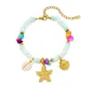 Accesorios de collar de acero inoxidable para mujer, cadena para la clavícula, pulsera con diseño de estrella de mar, accesorios versátiles para el uso diario en verano, venta al por mayor transfronteriza