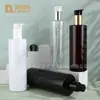 Frasco de loção marrom 350ml 400ml 500ml Frasco secundário de PET frasco de shampoo frasco de loção com pump de alumínio