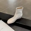Botines de Moda Estilo Británico con Cuña de 7 cm 2026 Otoño/Invierno Nuevos Punta Redonda Planos Slip-on Que Aumentan la Altura Adelgazantes