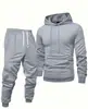 Conjunto de Moletom com Capuz e Calça Jogger Masculino Tamanho Europeu para Primavera e Outono, Roupa Esportiva Casual Versátil