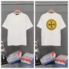 Transfronterizo. Diseño de Marca de Moda 26Ss Estampado de Letras de Herradura. Camisas Casuales de Manga Corta de Moda para Hombres, Mujeres y Parejas
