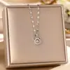 Série Cem Inteligentes Venda ao Vivo Colar Feminino Microincrustado Totalmente Diamante Coração Pulsante Pingente Suspense Pendurado Aço Titânio Corrente da Clavícula Joia