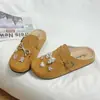 Pantuflas Retro Baotou para Mujer 205 Primavera y Otoño Ropa de Exterior Nuevos Zapatos de Mezclilla Birkenstock Zapatos Muller para Mujer Zapatos Perezosos