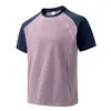 Camiseta Personalizada con Cremallera para Hombre, Camiseta Base de Retazos Cuello Redondo, Nueva Camiseta de Manga Corta de Verano para Hombre para Deportes al Aire Libre