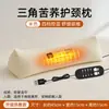 Almohada de trigo sarraceno completa para protección de la columna cervical, almohada de tracción para dormir para adultos, almohada cervical cilíndrica dura de soporte