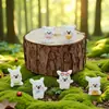Piezas de Accesorios DIY de Color Sólido para Animales Pequeños, Colgante Hecho a Mano de Perro con Dibujo Lineal de Dibujos Animados, Adorno de Escritorio 3D