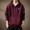 Sudadera con capucha y media cremallera de peso pesado italiano para hombre, estilo Primavera y Otoño 2026, Marca de tendencia retro americana, Top casual holgado