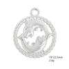 Joyería de Plata Antigua Nueva Transfronteriza Colgante Pequeño de los Doce Constelaciones Joyería de Aleación Hueca Accesorios Pequeños de los Doce Constelaciones Venta al por Mayor
