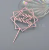 Pacote Atacado com 10 Toppers de Bolo em Acrílico, Inserções de Letras Pequenas para Decorações de Aniversário, Decorações Tendência para Confeitaria