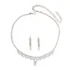 Collar y Pendientes de Diseño Elegante de Amor Transfronterizo Traje de Dos Piezas Nupcial Boda Banquete Fiesta Joyería