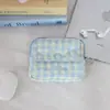 Porta-cartões de algodão acolchoado estampado coreano, porta-moedas portátil, mini bolsa de armazenamento, bolsa multifuncional para guardar joias e moedas