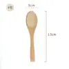 Cuchara pequeña de madera al por mayor Madera de loto cuchara sin pintar logo con letras mini miel mermelada cuchara de madera vajilla actividad regalo