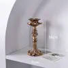 Suporte de vela dourado clássico estilo francês ornamento decorativo vintage europeu nostálgico adereço de display fotografia decoração de casamento