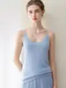 Chaleco de punto sin mangas con cuello en V 100% cachemira, estilo minimalista para mujer, top tipo camisola versátil, nueva capa base