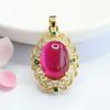 Colgante de Corindón Rojo Guan Yu Collar de Huevo de Paloma de Rubí Cultivado Fábrica Vintage Venta al por Mayor Dropshipping S4011608