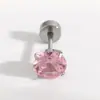 Aretes Redondos de Circonia con Cuatro Garras, Tornillos Planos No Desgastables, Joyería para Perforaciones, Azules, Rosas, Blancos, Aretes de Hueso de Oreja con Diamante