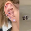 Colección de Pendientes de Hueso del Oído Morado de Ensueño Pendientes de Zirconia Pendientes Planos Espirales de Titanio Médico para el Hélice Pendientes de Hueso del Oído Morados