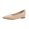 Zapatos de Mujer Color Nude con Punta Francesa y Aumento Interno de Altura, Nuevo Modelo 2026, Planos de Tacón Bajo, Elegantes Zapatos para el Trabajo para Mujer