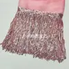Stock del Fabricante Cuadros Solubles en Agua Poliéster Hilo Dorado Lentejuela Flecos Ropa Étnica Adorno de Flecos de Lentejuela Láser