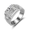 Nuevo Anillo Grande para Hombre Anillo de Jefe Anillo Cuadrado Abierto Incrustado con Diamantes Negocios Esmerilado Tridimensional Ancho Anillo para Hombre