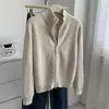 Cárdigan de Estilo Old Money con Cuello Alto y Doble Cremallera para Mujer, Suéter de Punto de Diseñador con Tachuelas y Patrón de Canalé, Abrigo Cálido para Primavera y Otoño