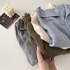 Suéter de Lana de Seda con Solapa de Deseo Puro para Mujer, Temperamento Más Fácil de Combinar, Suéter Delgado, Primavera y Otoño, Escote en V, Camisa Base