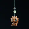Talla de palo de rosa Cadena para teléfono móvil de pez de madera DIY Colgante de mochila Pixiu Flor Oso Dragón Pez