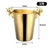 Balde de gelo em aço inoxidável, design elegante, adequado para bares, champanhe, uso comercial, cerveja, vinho tinto e uso doméstico; um pequeno balde de gelo criativo para fazer cubos de gelo