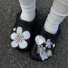 Zapatos Croc Accesorios DIY Flores de Camelia de Diamante Exquisitas Sobredimensionadas Flores de Lentejuelas Coloridas Hebillas de Zapato Removibles Flores para Zapatos
