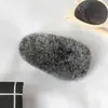Pinza para el Cabello de Pelo de Conejo Rex Real, Accesorio para el Cabello de Piel, Pinza Grande de Peluche Bb, Horquilla de Pelo de Piel con Estampado de Leopardo, Accesorio para el Cabello de Pinza Lateral, Exquisito