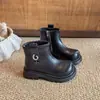 Botas de Piel para Niñas 2026 Otoño Nuevo Estilo Suela Suave Antideslizantes Botas Martin Retro para Niños Estilo Británico Botas Cortas para Niñas Medianas y Grandes