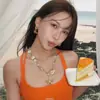 Collar de Cuentas de Estrella de Mar Estilo Vacaciones en la Playa para Mujer 2025 Nuevo Modelo Collar para Clavícula Accesorios de Isla de Lujo Ligero