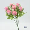Ramo de Flores Artificiales, Flores Falsas, Flores Artificiales al por Mayor, Decoración de Mesa, Decoración del Hogar, Flores de Seda, Ramo de Novia, 7 Cabezas de Perlas