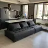 Sofá tipo bloque de tofu color crema, de un solo asiento, diseño minimalista, tela técnica, modular, combinación de dos asientos, adecuado para apartamentos pequeños, de suelo, sillón reclinable