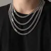 Corrente Cubana Não Desbota Colar Masculino Tendência Hip Hop Feminino Masculino Corrente de Clavícula Masculino Streetwear Versátil Acessórios de Corrente de Aço Titânio
