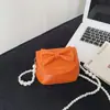 Bolsa de Hombro Linda Mini Niña Bolso de Mano Dulce Perla Estilo Coreano Nuevo Color Sólido Monedero Infantil