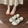 Sandalias Romanas de Pedrería de Diseño Nicho Modernas y Versátiles para Mujer 2025 Verano Nuevo Estilo Cómodas Casuales Playa Moda Zapatillas