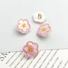 Botones de Flor Iridiscente Pintados en Relieve Frescos y Sencillos Flores Pequeñas de Imitación de Concha Coloridas Vestido para Niños DIY Hecho a Mano