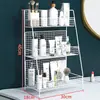 Popular estante de hierro de múltiples capas, estante de almacenamiento de cosméticos sin montaje, organizador de escritorio para cuidado de la piel para dormitorios estudiantiles