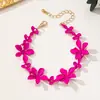 Pulsera de Cadena de Flores para Mujer, Popular, Transfronteriza, Europea y Americana, Moda Personalizada, Tridimensional, Pintada con Spray de Color