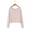 Suéter pullover macio e aconchegante de ombro único inspirado em design para mulheres, novidade de outono e inverno, estilo delicado, top de malha de manga curta