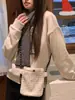 510223 Bolso de Felpa Nuevo de Invierno para Teléfono Móvil, Bolso de Hombro Cruzado Informal, Bolsa de Compras para Mujer