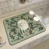 Tapete Drenante de Terra de Diatomáceas para Cafeteira Tapete Absorvente de Água de Secagem Rápida para Bancada de Cozinha Tapete de Isolamento Térmico Anti-Escaldante Tapete de Secagem de Louça