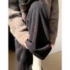 Pantalones Marrones de Pierna Ancha para Mujer Primavera, Otoño e Invierno 2024 Nuevos de Cintura Alta Casual Rectos de Chenilla Forrados de Polar Tejidos de Espiga
