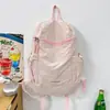 Mochila sencilla de nailon para estudiantes, mochila ligera de gran capacidad para viajes, bolso casual para el día a día, bolso de dopamina