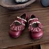 Sapatos de Couro Simples e Estilosos de Renda para Meninas 2025 Verão Novos Sapatos de Princesa para Bebê Sapatilhas de Bico Baixo para Meninas