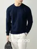 Malha Clássica de Modal Masculina Lã de Ovelha Quente e Confortável Gola Redonda Malha Masculina Outono e Inverno Suéter de Malha