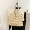 Chaqueta de Algodón con Plumas Coreana Bolsa Bolso Burbuja Acolchado para Mujer Bolso Tote de Gran Capacidad Bolso Nube Plegado Bolso de Hombro Versátil