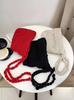 Gorro de lana con cordones para mujer, bonito y dulce gorro de Caperucita Roja para otoño e invierno, tejido, estilo coreano, cálido y combinable, a la moda.